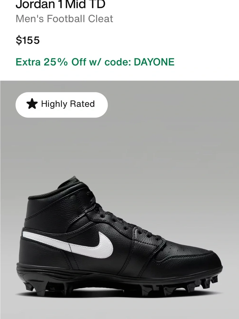 Jordan Men's Football Cleat - Black